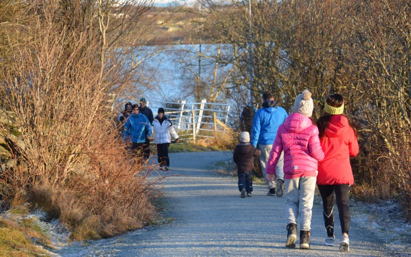 Mye folk på søndagstur