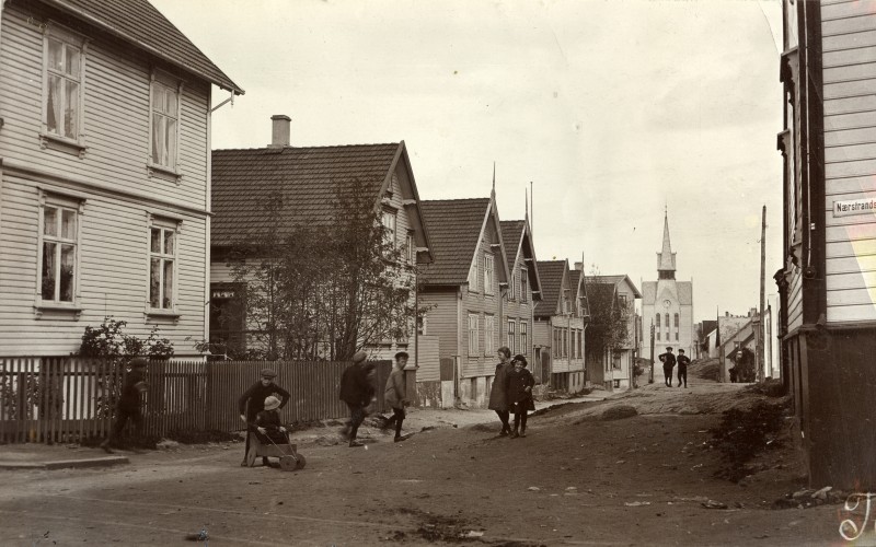 Nedstrandsgata 1911. Foto fra Stavanger Byarkiv Foto fra Stavanger Byarkiv